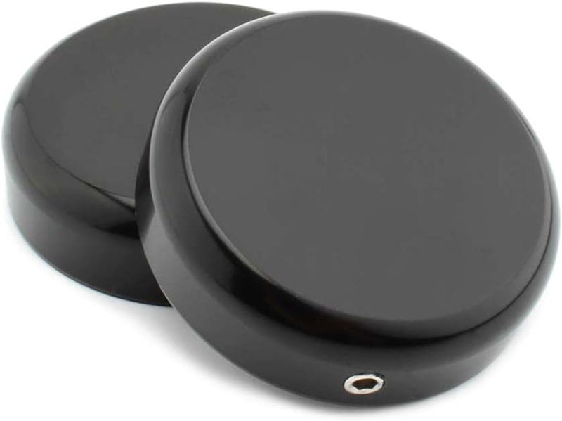 Three T FSFY 1 Set Upper Fork Stem Nut Cap Covers for Harley Davidson for Street bob Breakout V-ROD Dyna for Softail for Sportster XL 883 1200, Black - Image 1